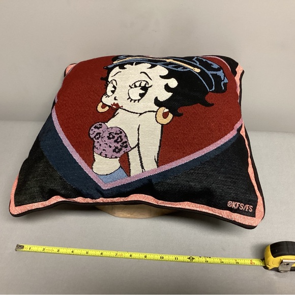 🔴 Vintage - New - Betty Boop Biker Tapestry Woven Pillow - Collectible - Rare - Picture 9 of 10